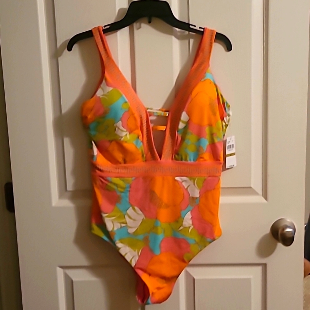 TRINA Turk PLAYA DE FLOR PLUNGE MAILLOT Size 14